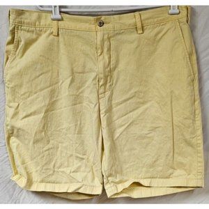 Nautica Mens 40 Yellow The Deck Classic Fit Flat Front Chino Khaki Shorts